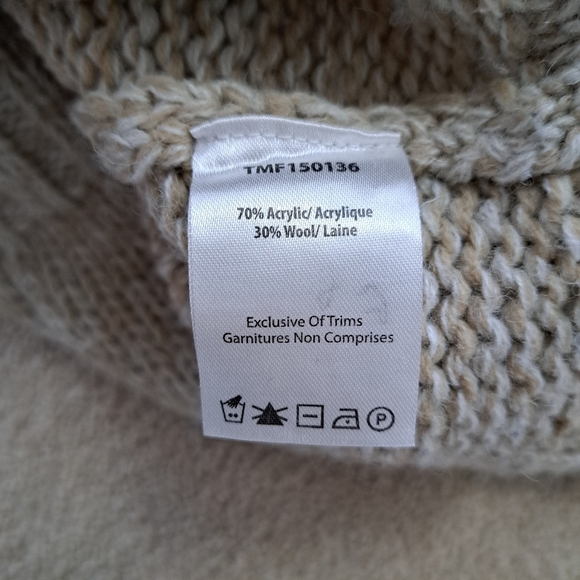 Triple Five Soul Cardigan Men's Medium Sweater Oatmeal Beige Grey Knit - Picture 8 of 13